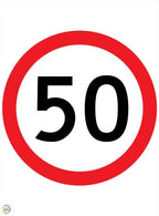 Speed Limit 50 Kph Sign