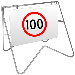 100KM Speed - Swing Stand & Sign
