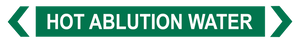 2 Way Arrow Hot Ablution Water - Pipe Marker Labels