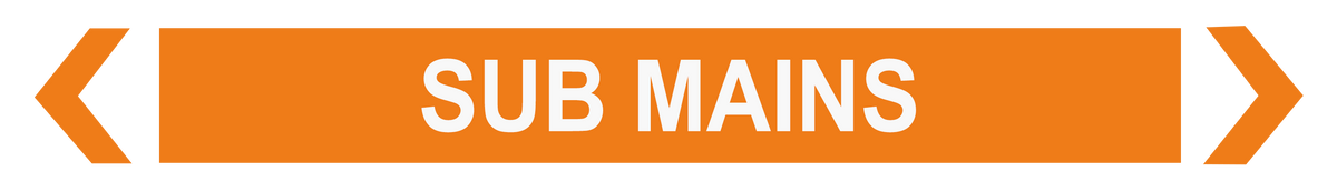 Sub Mains - Pipe Marker Labels | AS 1345 Compliant | K2K Signs Australia
