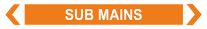 2 Way Arrow Sub Mains - Pipe Marker Labels