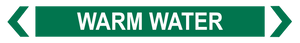 2 Way Arrow Warm Water - Pipe Marker Labels