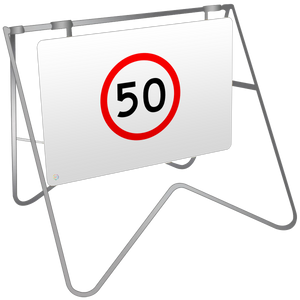 50KM Speed - Swing Stand & Sign