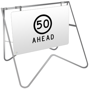 50KM Speed Ahead - Swing Stand & Sign 