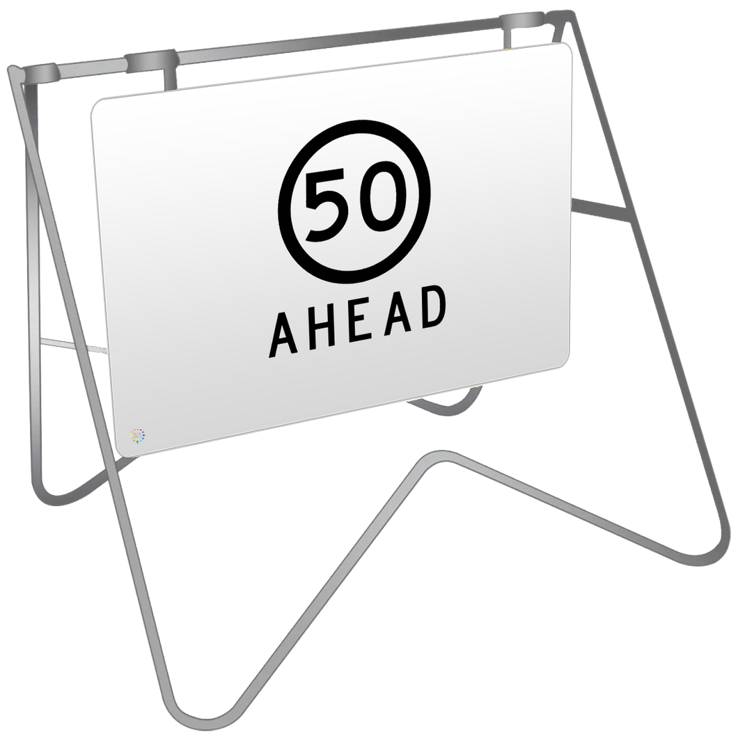 50KM Speed Ahead - Swing Stand & Sign 