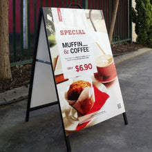 Load image into Gallery viewer, Custom Metal Faced A-Frame Sign - 900mm H x 600mm W (Portrait)