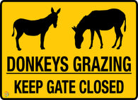 Donkeys Grazing Keep Gate Closed