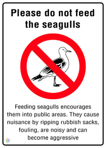 Please Do Not Feed The Seagulls Sign