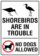 Shorebirds Are In Trouble - No Dogs Allowed Sign