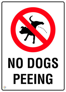 No Dogs Peeing Sign