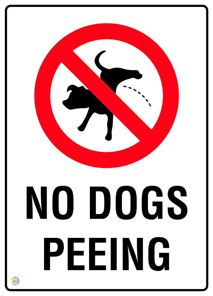 No Dogs Peeing Sign
