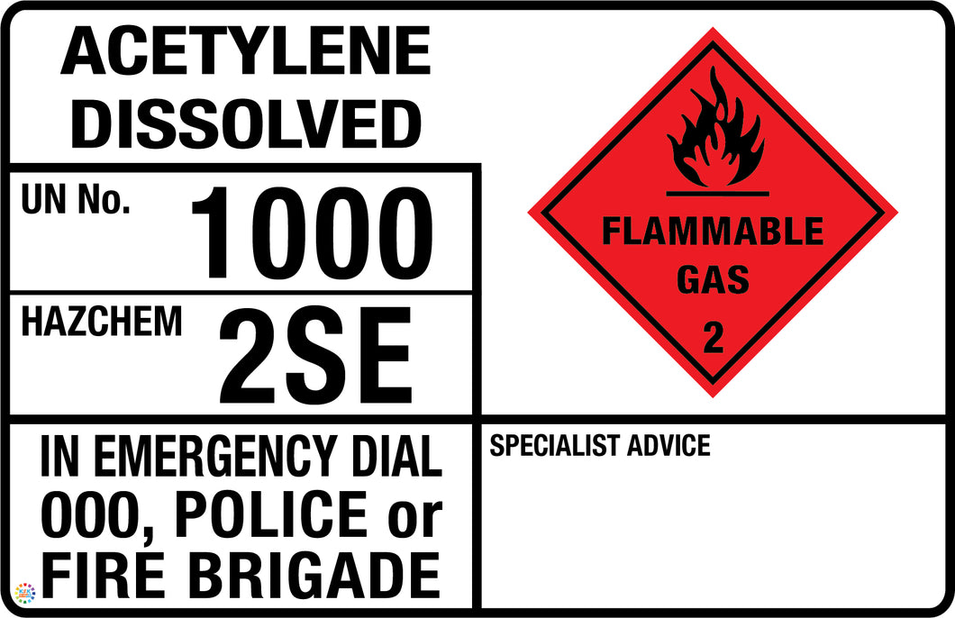 Acetylene Dissolved Sign