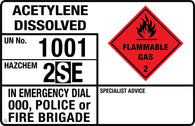 Acetylene Dissolved Signage