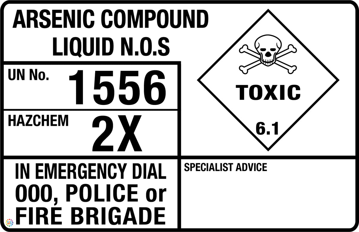 Compound Only Sign Arsenic Compound Liquid N.O.S Sign | K2K Signs Australia