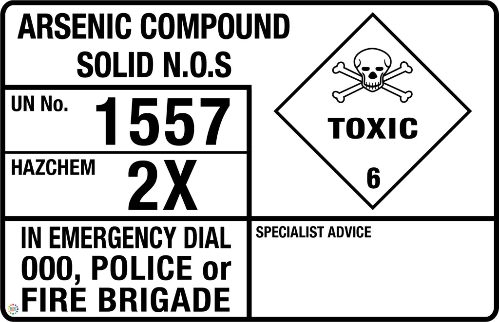 Arsenic Compound Solid N.O.S Signage | K2K Signs Australia