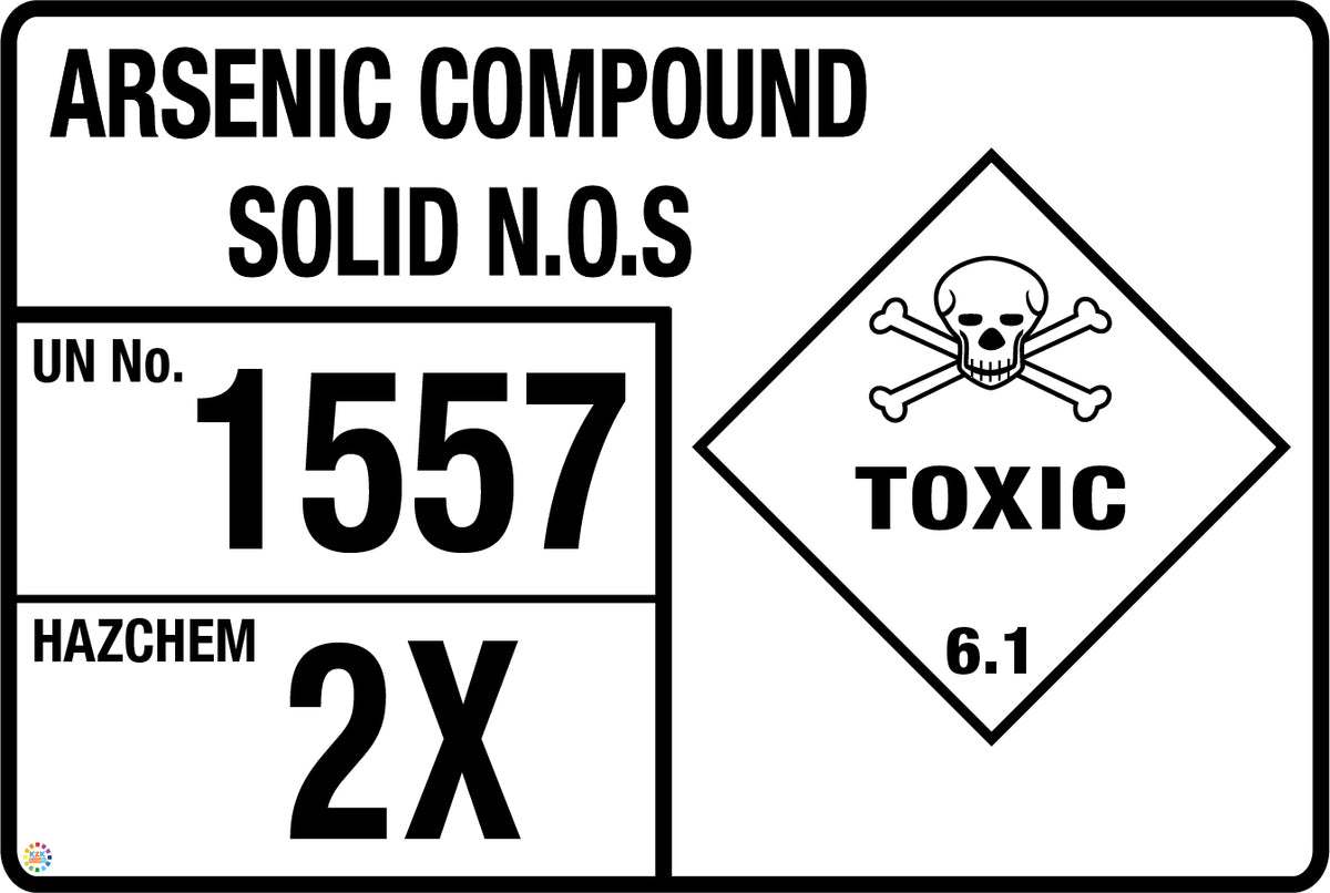Compound Only Sign Arsenic Compound Solid N.O.S Storage Sign | K2K Signs Australia
