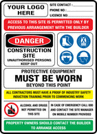 Owner Builder / Custom Builder Construction Site Safety Sign