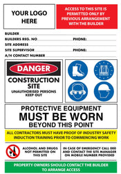 Builder / Custom Builder Construction Site Safety Sign