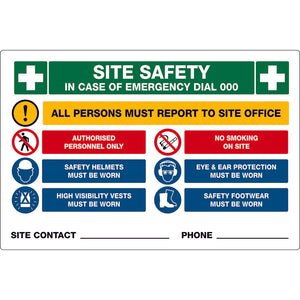 All Persons Must Report to Site Office - Safety Sign