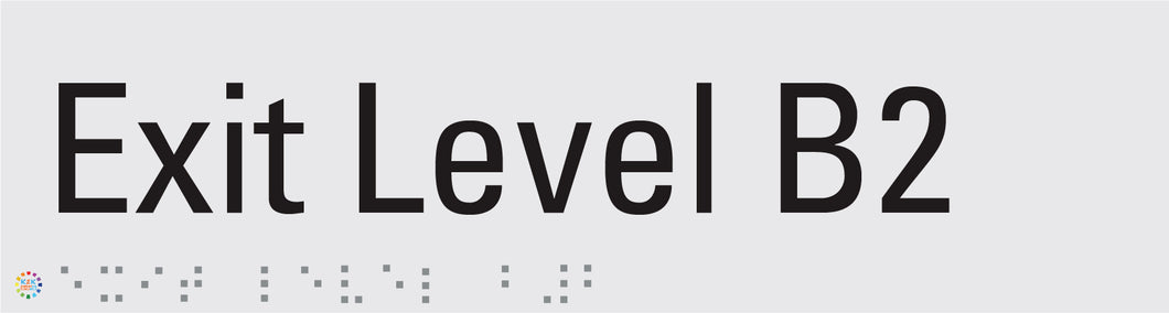 Exit Level B2 - Braille and Tactile Sign