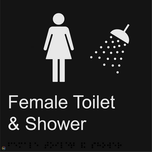 Female Toilet & Shower - Braille and Tactile Sign