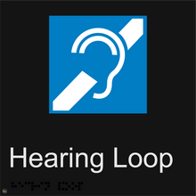 Load image into Gallery viewer, Disabled Hearing Loop - Braille and Tactile Sign