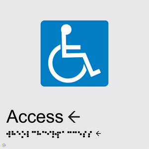 Disabled Access (Left) - Braille and Tactile Sign