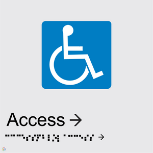 Disabled Access (Right) - Braille and Tactile Sign