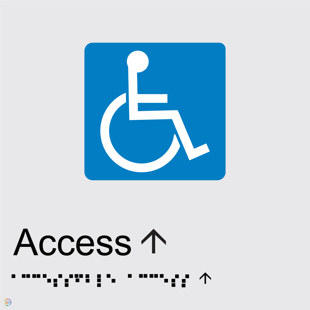 Disabled Access (Straight) - Braille and Tactile Sign | K2K Signs Australia