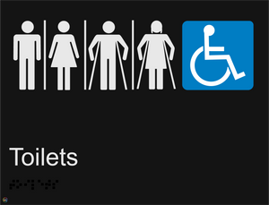 Male - Female - Male Ambulant Female Ambulant - Disabled Toilet - Braille and Tactile Sign