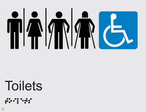 Male - Female - Male Ambulant Female Ambulant - Disabled Toilet - Braille and Tactile Sign