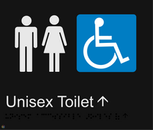 Load image into Gallery viewer, Unisex Toilets (Straight) - Braille and Tactile Sign