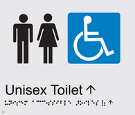 Unisex Toilets (Straight) - Braille and Tactile Sign