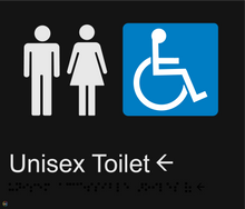 Load image into Gallery viewer, Unisex Accessible Toilet (Left) - Braille and Tactile Sign