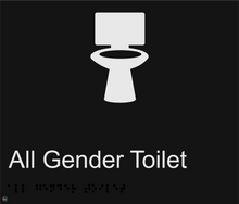 Load image into Gallery viewer, All Gender Toilet - Braille and Tactile Sign