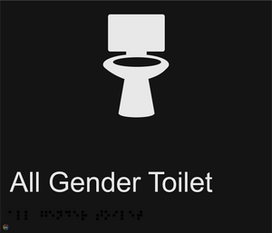 All Gender Toilet - Braille and Tactile Sign