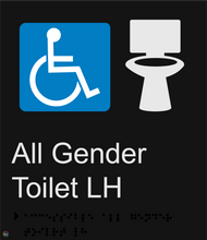 Load image into Gallery viewer, All Gender Toilet LH - Braille and Tactile Sign
