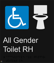 Load image into Gallery viewer, All Gender Toilet RH - Braille and Tactile Sign