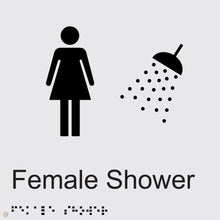 Load image into Gallery viewer, Female Shower - Braille and Tactile Sign