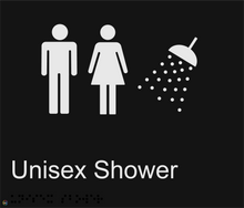Load image into Gallery viewer, Unisex Shower - Braille and Tactile Sign