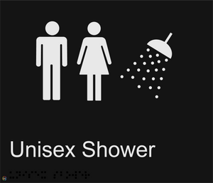 Unisex Shower - Braille and Tactile Sign