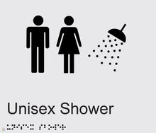 Load image into Gallery viewer, Unisex Shower - Braille and Tactile Sign