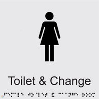 Female Toilet & Change - Braille and Tactile Sign