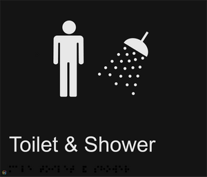 Male Toilet & Shower - Braille and Tactile Sign