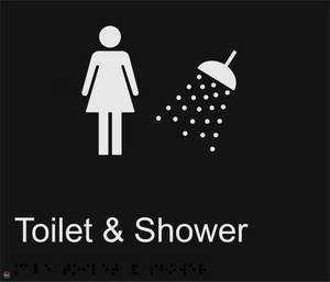 Female Toilet & Shower - Braille and Tactile Sign