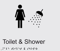 Female Toilet & Shower - Braille and Tactile Sign