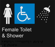 Load image into Gallery viewer, Female Disabled Toilet &amp; Shower - Braille and Tactile Sign