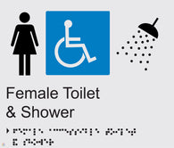 Female Disabled Toilet & Shower - Braille and Tactile Sign