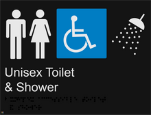 Load image into Gallery viewer, Unisex Disabled Toilet &amp; Shower - Braille and Tactile Sign