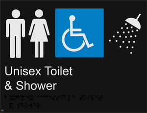 Unisex Disabled Toilet & Shower - Braille and Tactile Sign